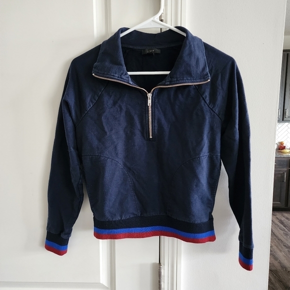 J. Crew Half-Zip Jacket In Sport Stripe - Picture 3 of 6